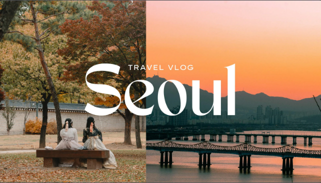 Orange White Clean Minimal Seoul Korea Travel Vlog Youtube Thumbnail